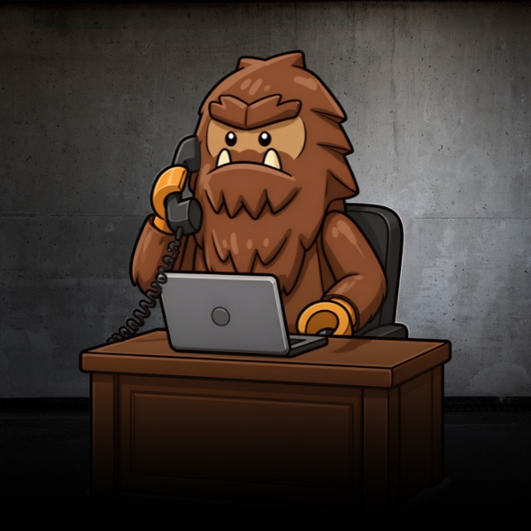 Little Sasquatch Office Phone Call